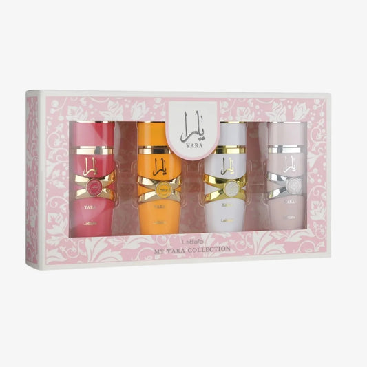 Lattafa Yara Mini Collection 25ml â 4-Piece Set (Yara Pink, Yara Moi, Yara Tous, Yara Candy) | Long Lasting Eau De Parfum