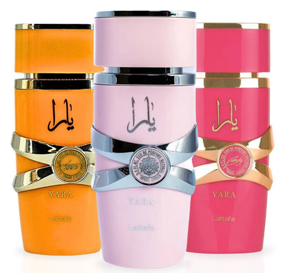 Lattafa Yara 3-Piece Perfume Combo – Yara, Yara Tous & Yara Candy
