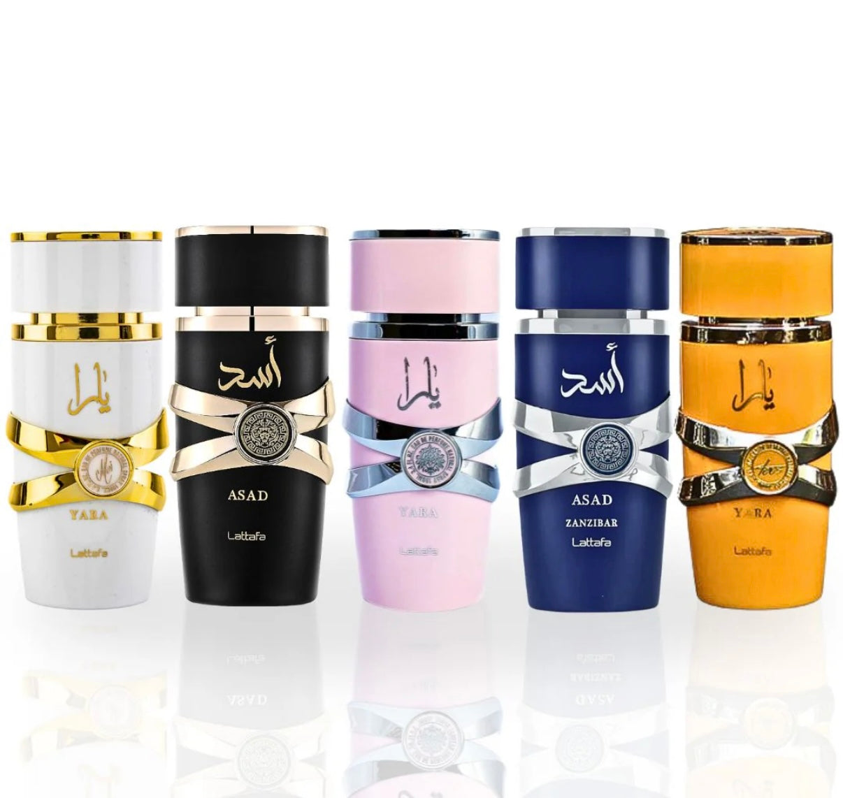 Lattafa 5-Piece Perfume Combo – Yara Collection & Asad Series