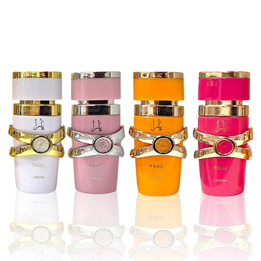 Lattafa Yara Mini Collection 25ml – 4-Piece Set (Yara Pink, Yara Moi, Yara Tous, Yara Candy) | Long Lasting Eau De Parfum