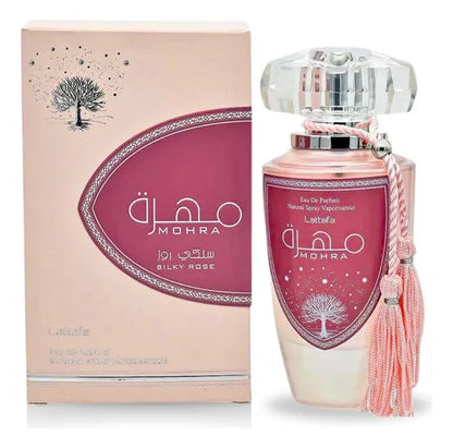 Lattafa Mohra Silky Rose Eau De Parfum 100ml – Long-Lasting Silky Sweet Floral Rose Perfume for Women by Lattafa